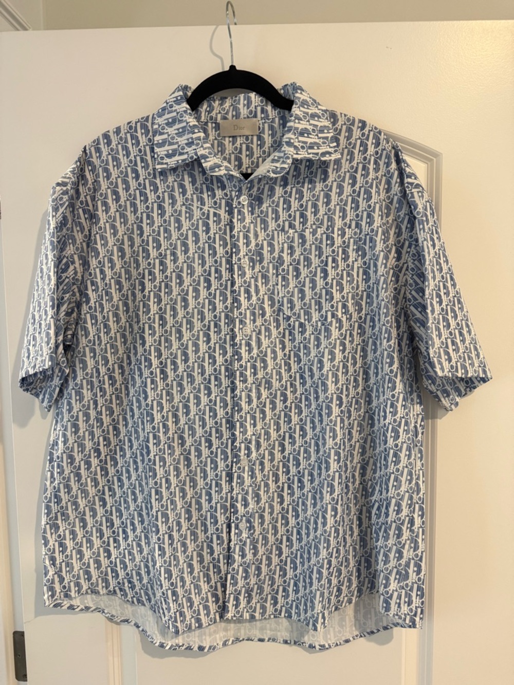 CD Men’s Blue Patterned Short Sleeve Shirt